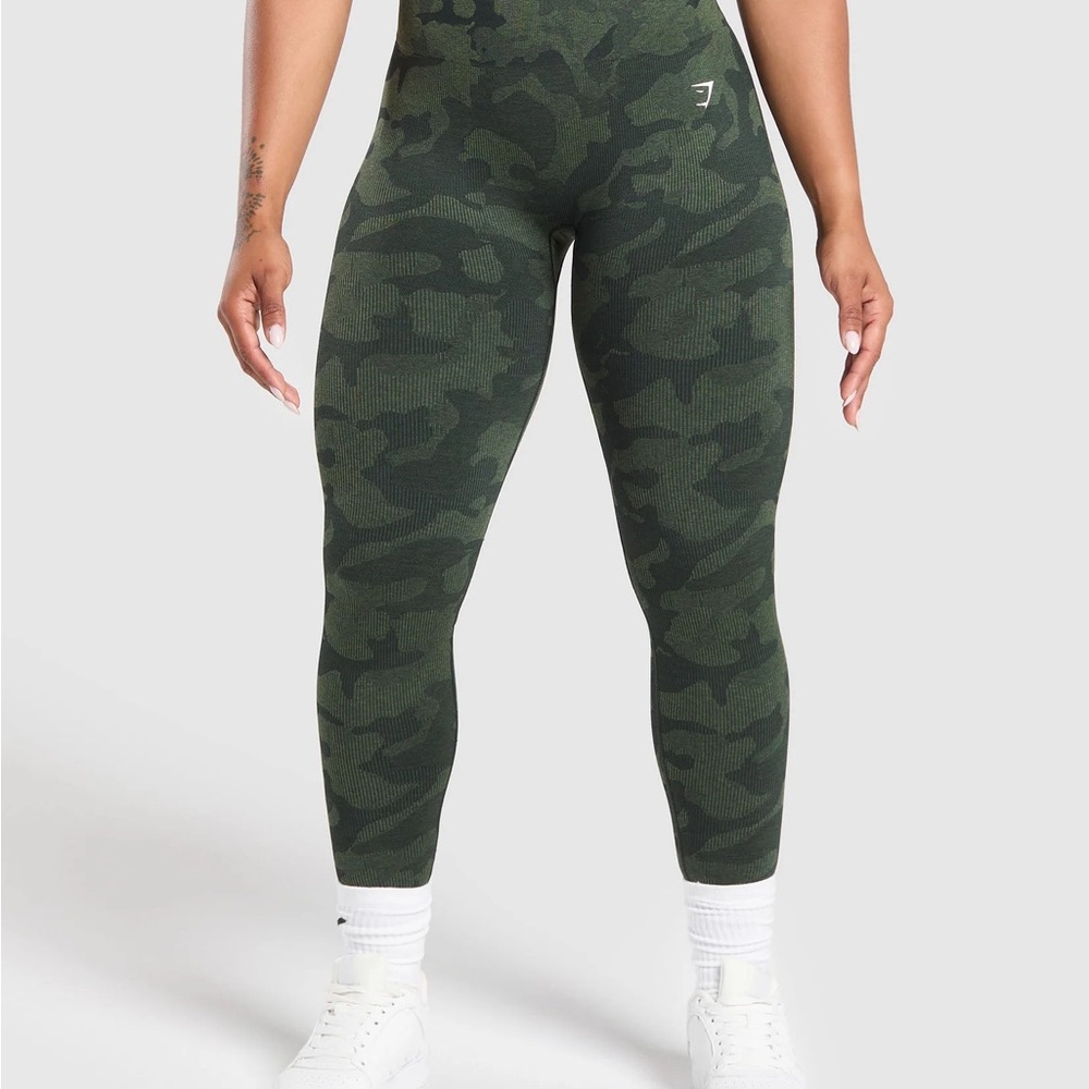 Gymshark Adapt Camo Seamless Leggings - Green